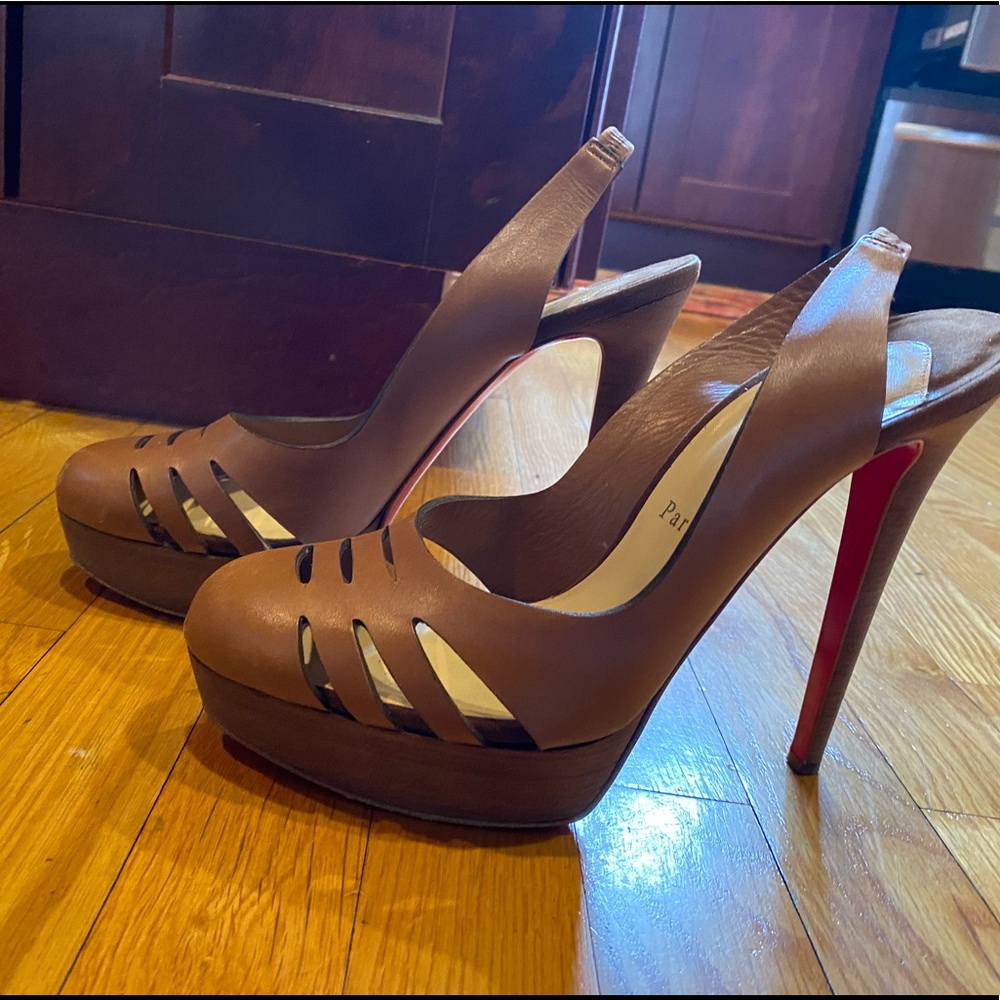 Tan Christian Louboutin heels
